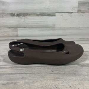 Crocs Womens Olivia Slingback Flats Comfort Ballet‎ Shoes Brown Size 8